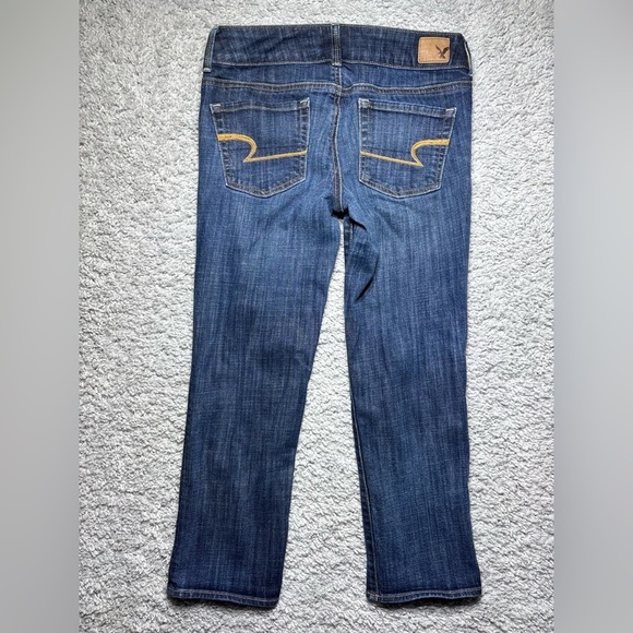 American Eagle Jeans Womens 4 Artist Crop Stretch Dark Wash Capri Pedal Pushers - Picture 4 of 4